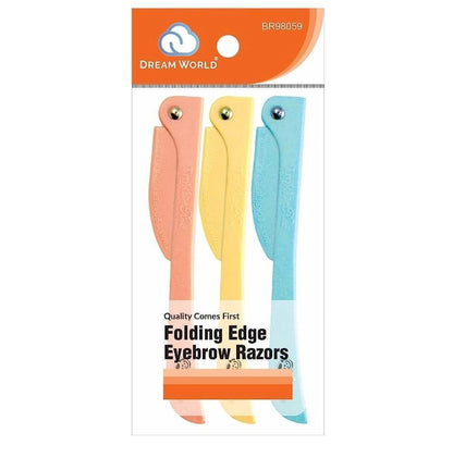 DREAM WORLD Folding Edge Eyebrow Razors (3 Pcs/pk)