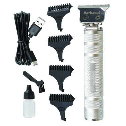 BARBASOL Classic Stainless-Steel Rechargeable Zero-Gapped T-Blade Trimmer