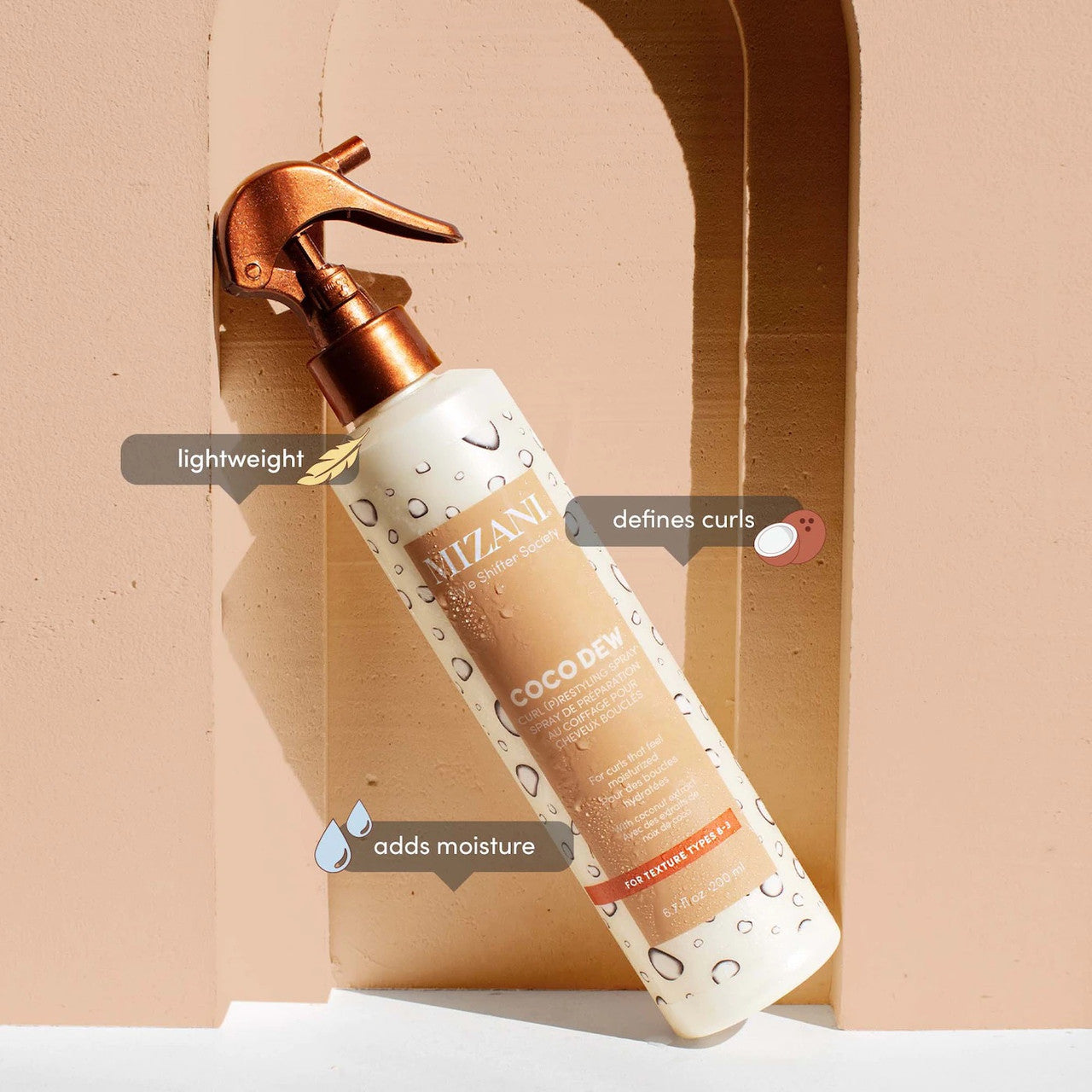 MIZANI Coco Dew Curl Pre-Styling & Restyling Refresher Spray