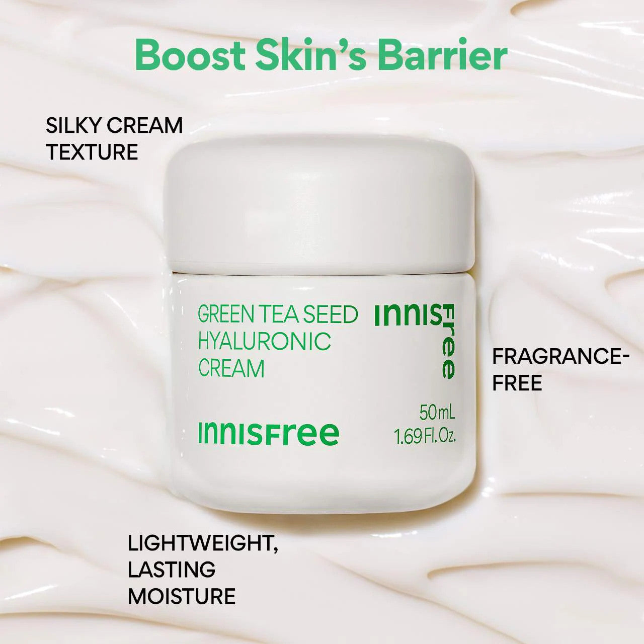INNISFREE Green Tea Seed Hyaluronic Acid Hydrating Cream (1.69 oz)