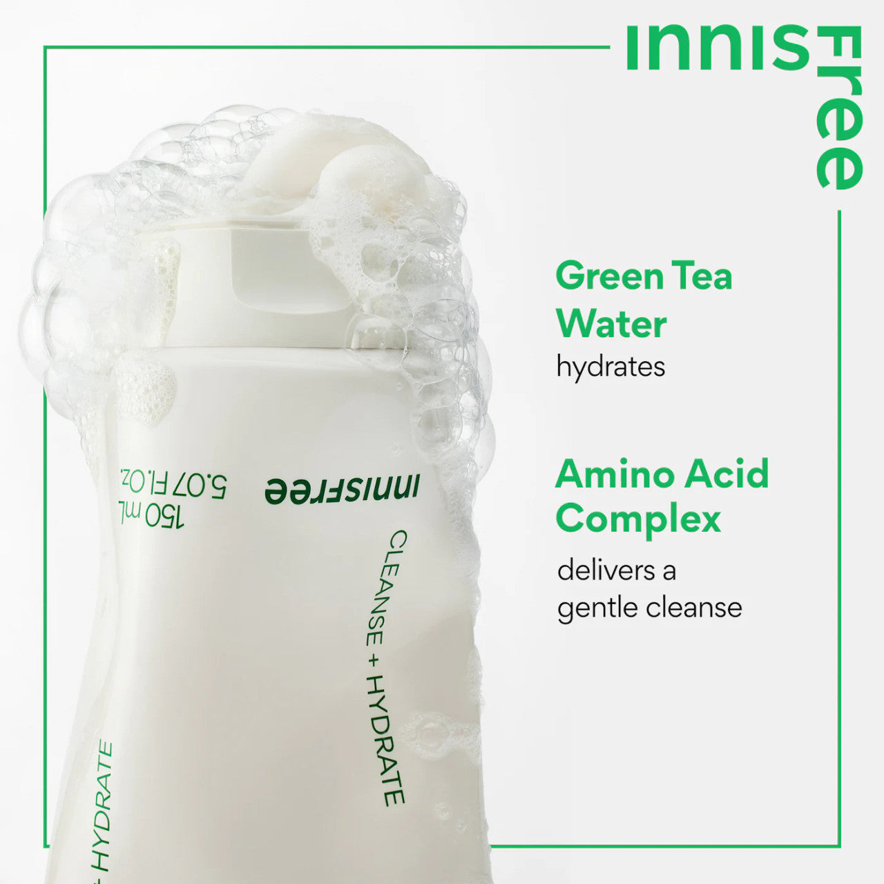 INNISFREE Green Tea Amino Hydrating Cleansing Foam (5.29 oz)