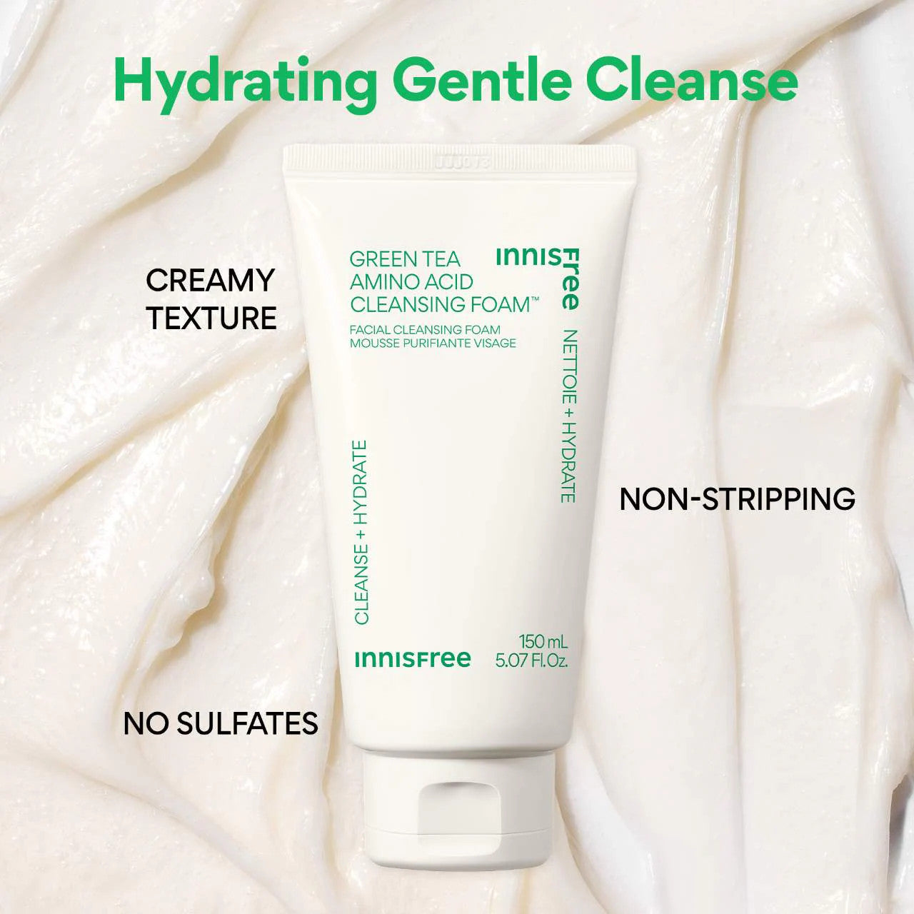 INNISFREE Green Tea Amino Hydrating Cleansing Foam (5.29 oz)