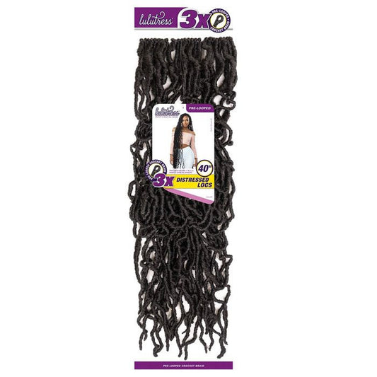 SENSATIONNEL Lulutress Crochet Braid Pre-Looped  3X Distresed Locs 40"