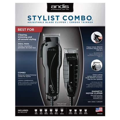Andis STYLIST COMBO- ADJUSTABLE BLADE CLIPPER/TRIMMER