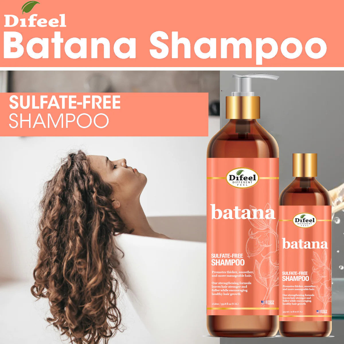 Difeel Batana Sulfate Free Shampoo (12 oz)
