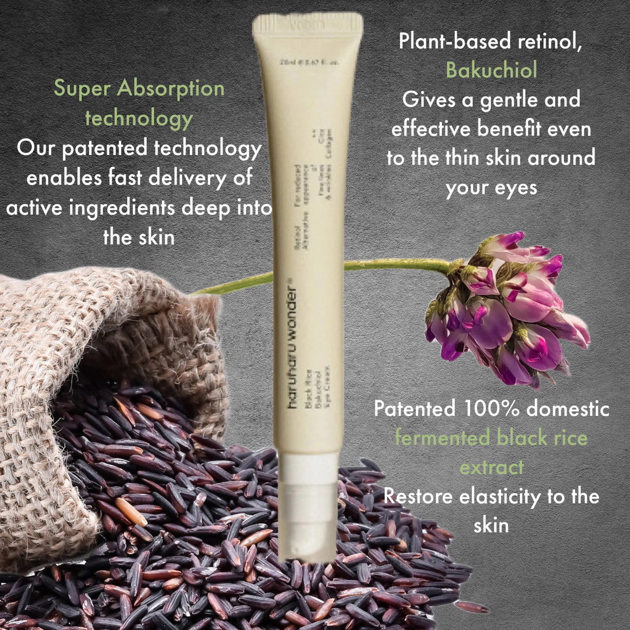 HARUHARU Black Rice Bakuchiol Eye Cream (20ml)