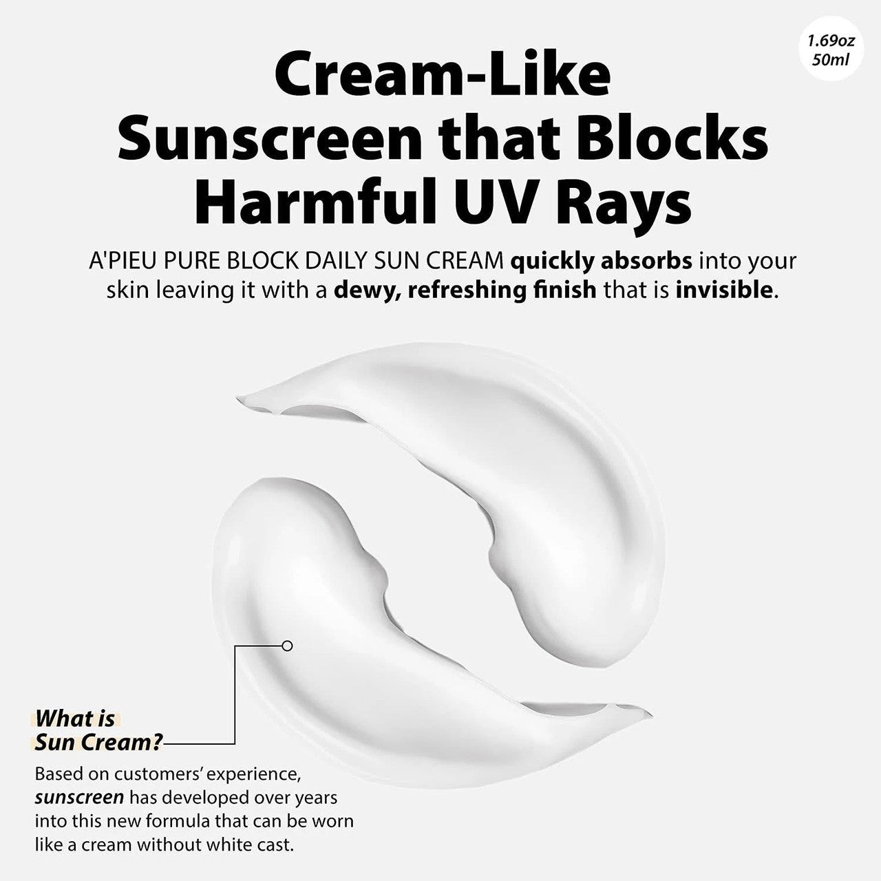 [A'PIEU] Pure Block Water Proof Sun Cream SPF50+/PA+++ (1.69 oz)