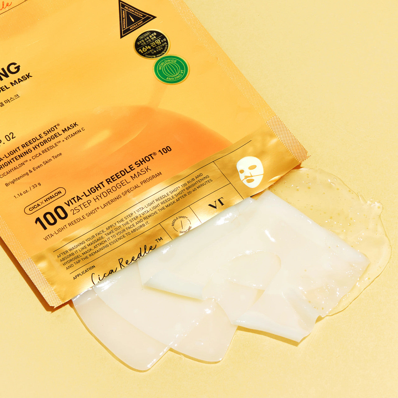VT COSMETICS Vita-Light Reedle Shot 100 2-Step Hydrogel Mask (1Sheet)